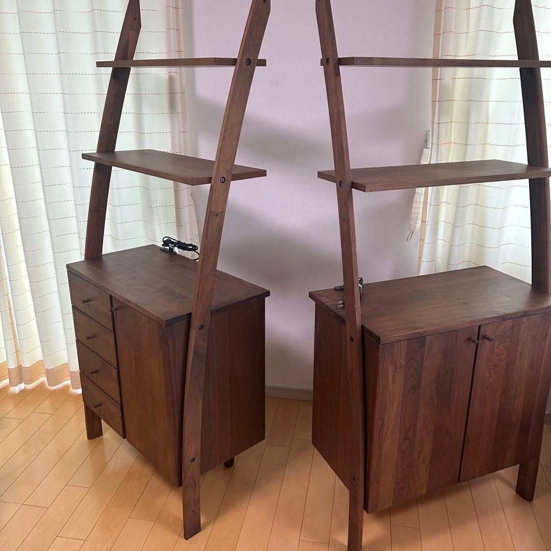 天然木 マルヨシ民芸家具 DEEP壁面収納② 両開きキャビネット シェルフ