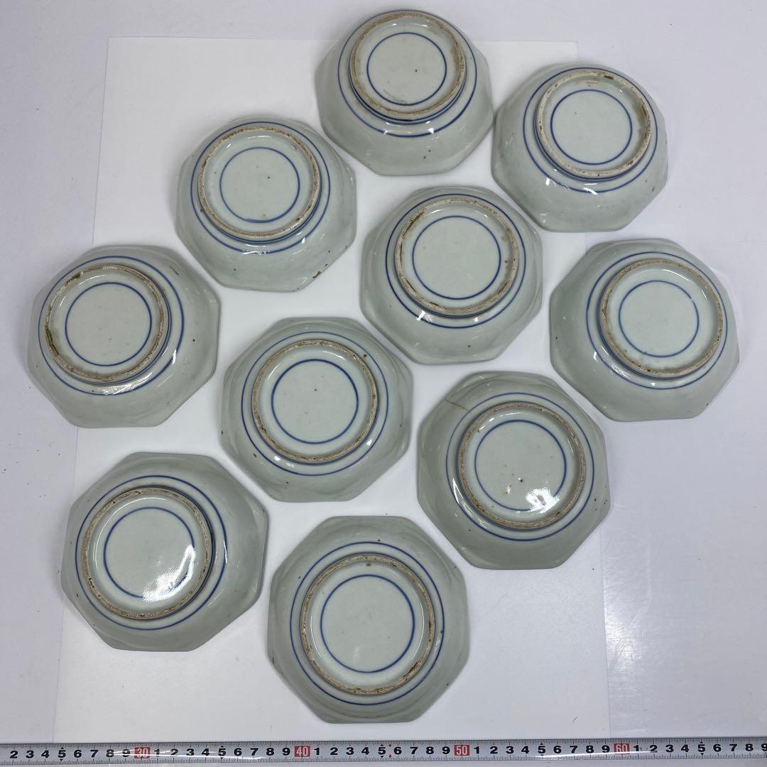 江戸中後期　古伊万里　赤絵向付10客　木箱付　東Y7-0314☆2Fトコヒ