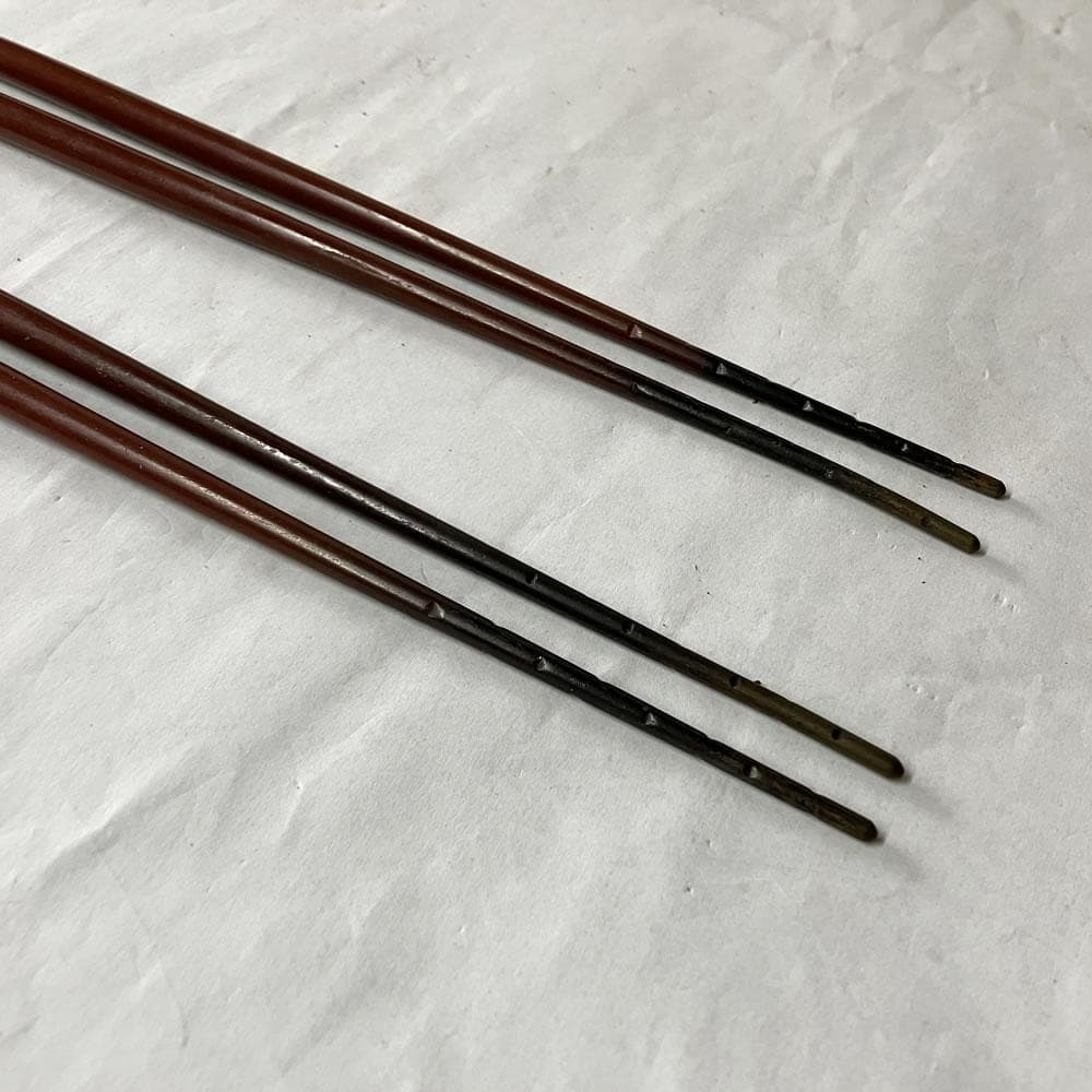 F1363 大阪 尚美堂 月兎 銅製 火箸 一対 ウサギ 兎 うさぎ 茶道具