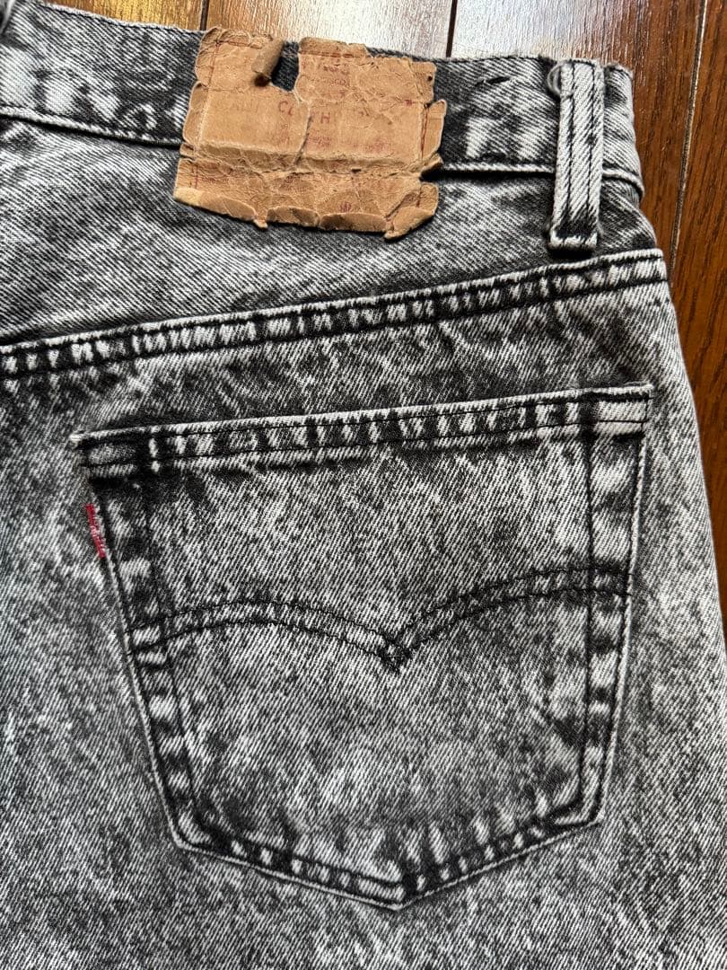 希少【80s】Levi's 501 USA製 ブラックケミカルウォッシュ W32