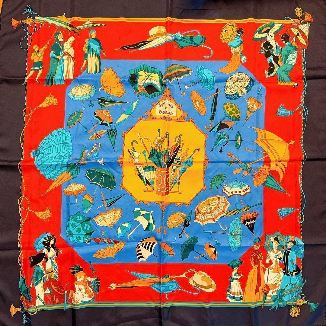 エルメススカーフ カレ90 シルクOMBRELLES ET PARAPLUIES