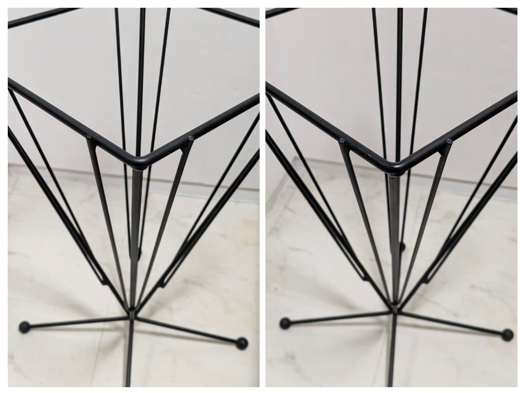 アイアン ガラステーブル ミッドセンチュリー インダストリアル ポストモダン