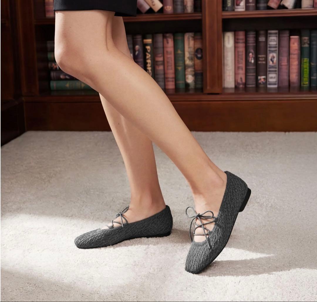 【未使用】新作☆VIVAIAスクエアトゥ バレエ フラット 25㎝