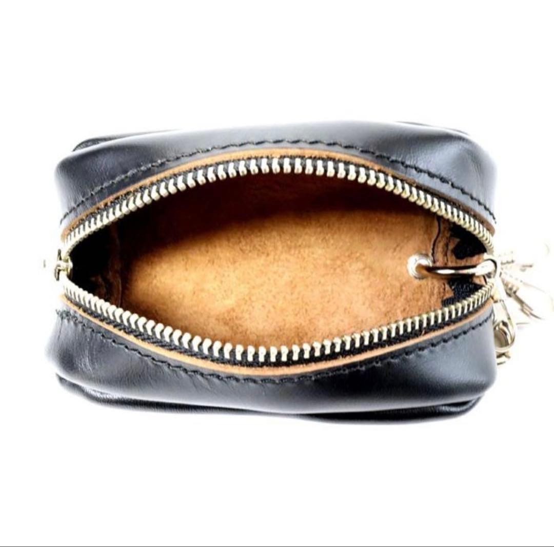 Schott ブラックレザーキーホルダーセット