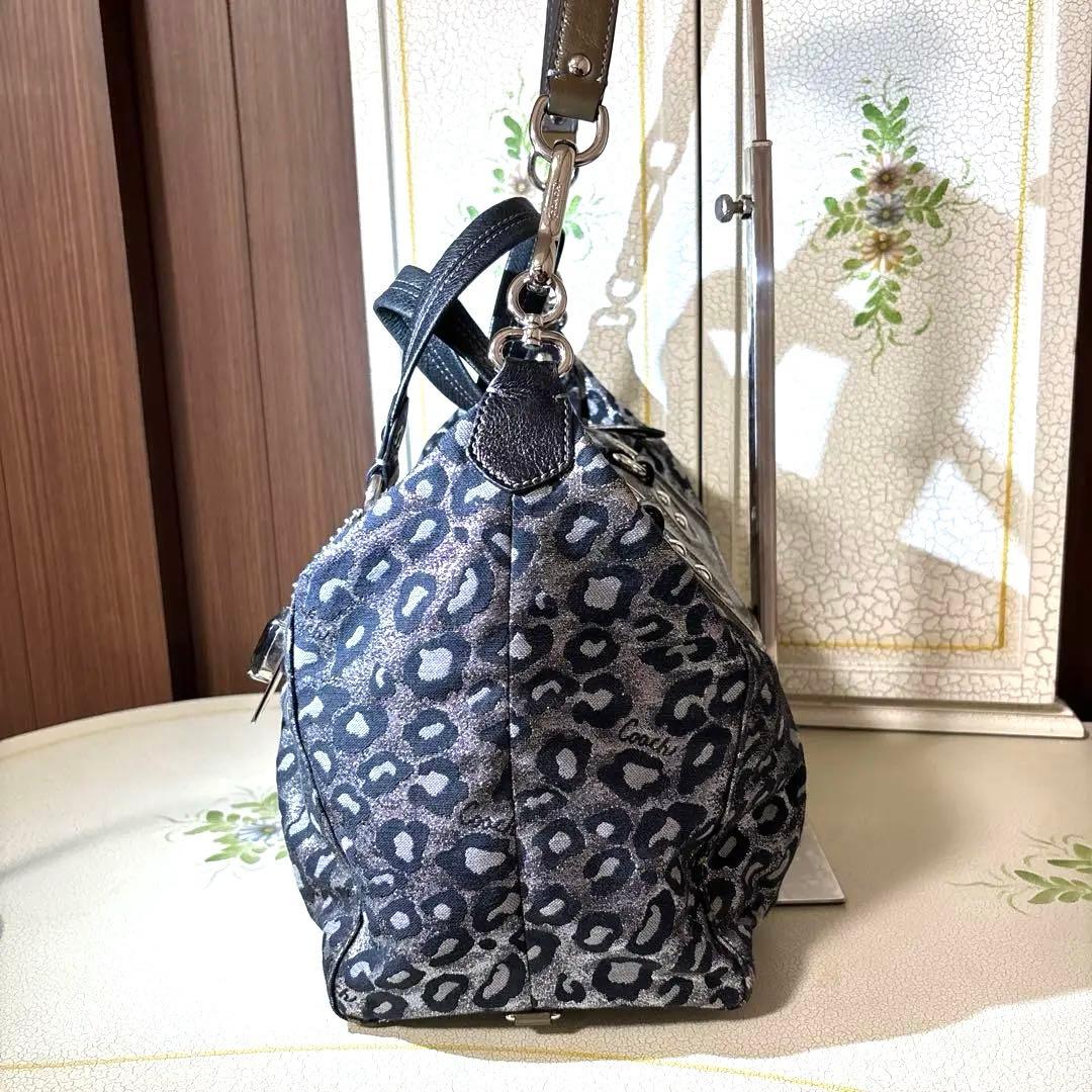 COACH 3WAY ハンドバッグ ショルダーバッグ レオパード柄
