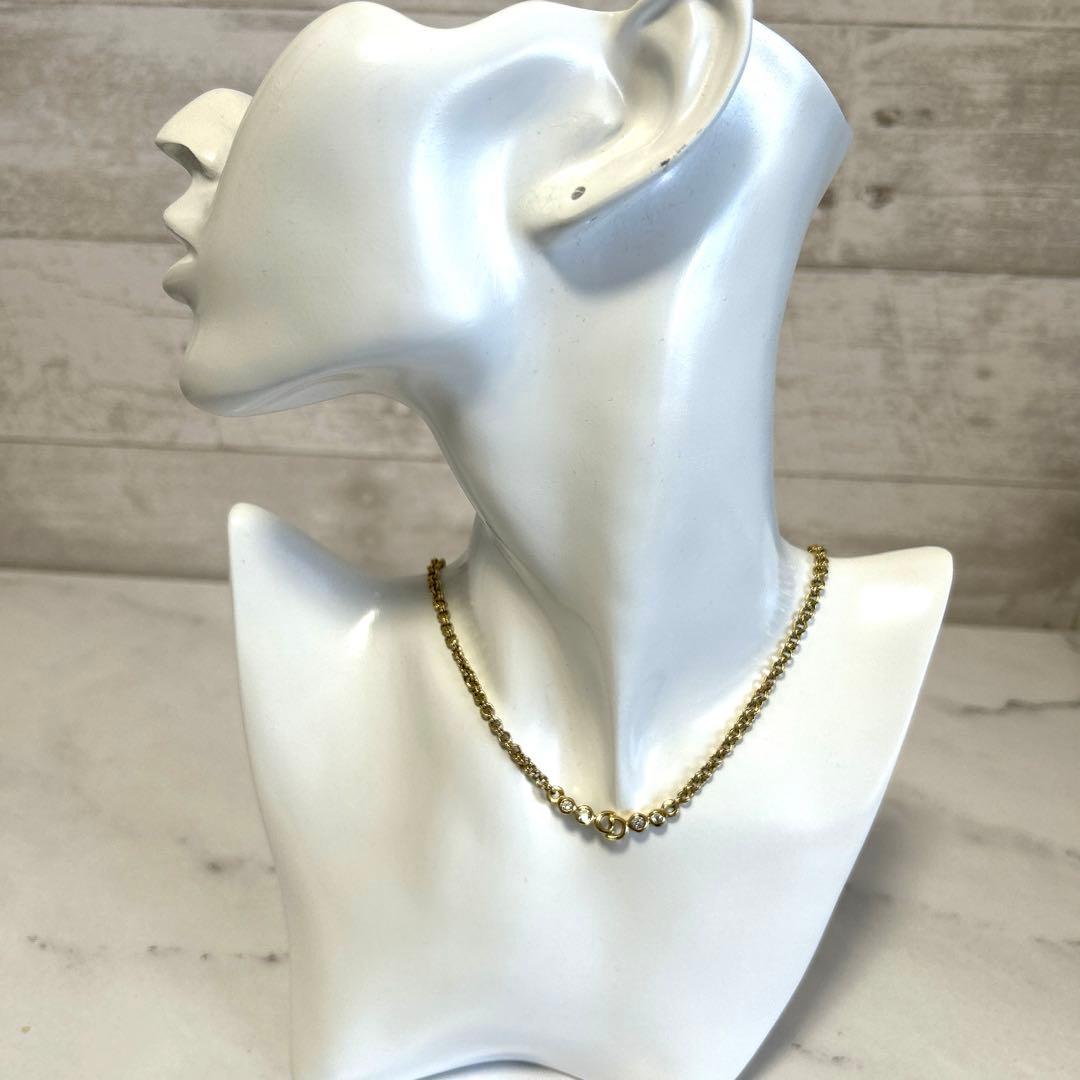 美品　Christian Dior クリスチャンディオール CDロゴ ネックレス