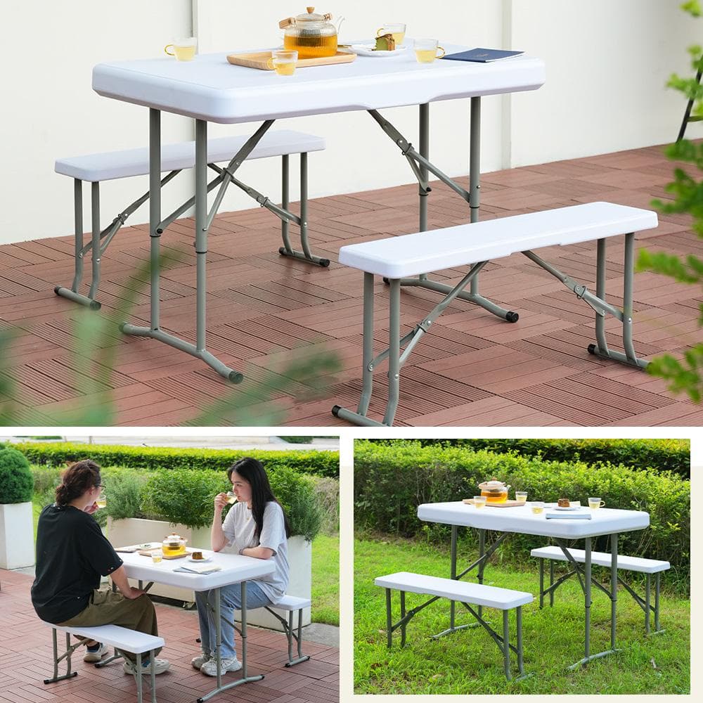 ワークテーブル ガーデンテーブル セット 3点セット 折りたたみ アウトドア屋外