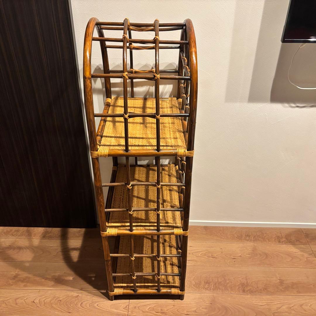 早い者勝ち‼️籐 ラタン ラック シェルフ スタンド 3段 飾り棚 置物台 大型