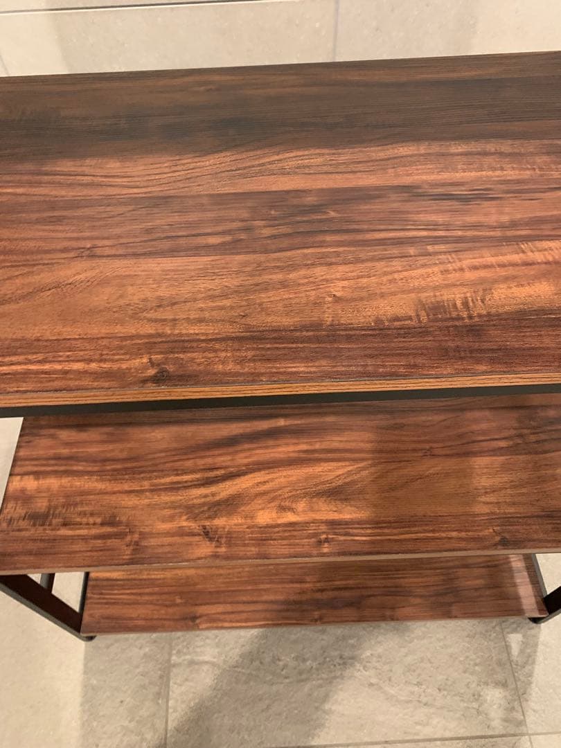 アイアンラック木製4段 ブラウンアイアン＋木製棚ディスプレイ