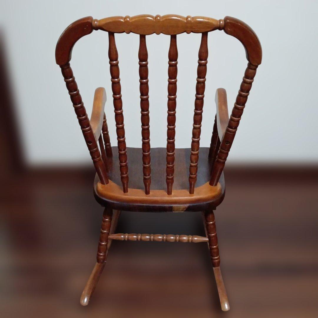 木製 キッズ ロッキングチェア 高さ約73.5cm幅約41.5cm奥行約52cm