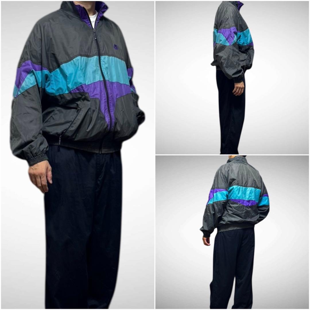 90s old Nike ナイロントラックジャケット ビンテージ古着L短丈ナイキ