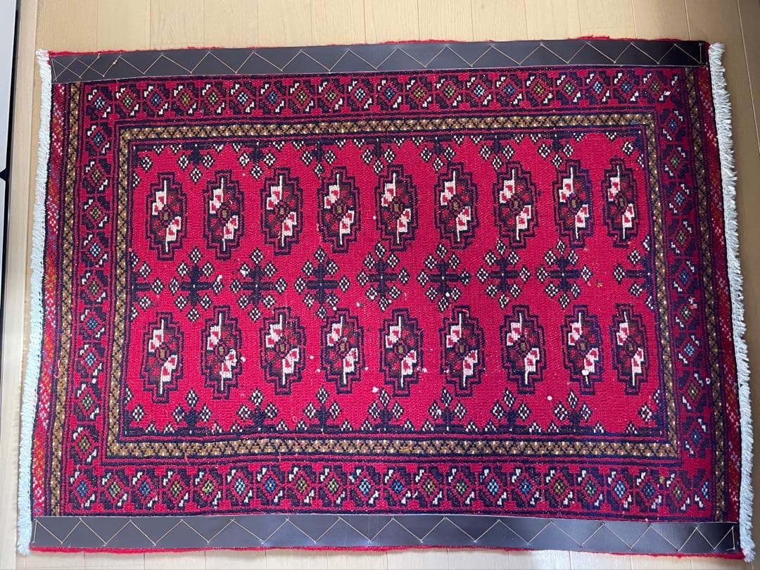 ペルシャ絨毯　トライバルラグ　オールドトルクメン　66✖️91cm