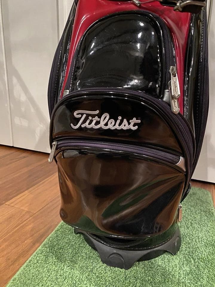 タイトリスト エナメル ブラック ゴルフバッグ カート キャディバッグ レア