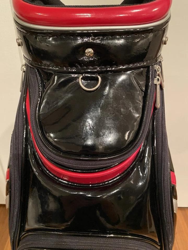 タイトリスト エナメル ブラック ゴルフバッグ カート キャディバッグ レア