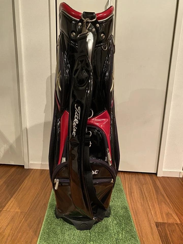 タイトリスト エナメル ブラック ゴルフバッグ カート キャディバッグ レア