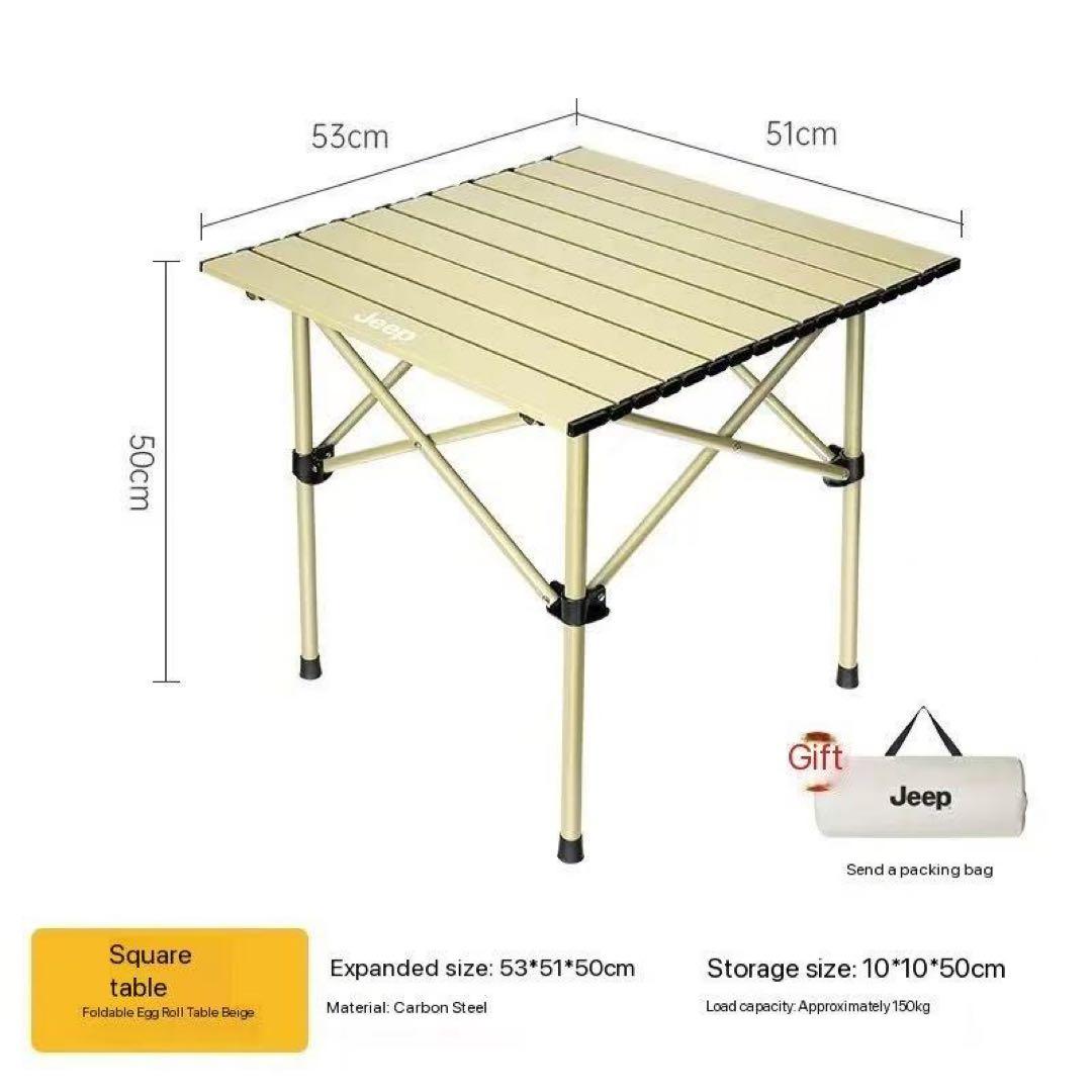 Jeep キャンプ用テーブル＆チェア2脚セット 収納袋付き　新品
