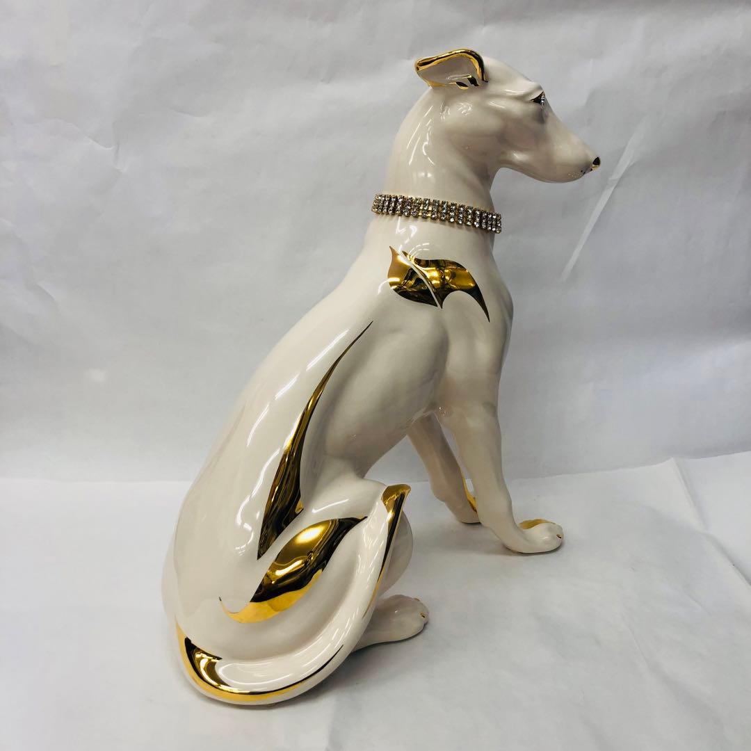 アウラ AHURA オブジェ　犬　ヨーロピアン　金彩　イタリアングレーハウンド