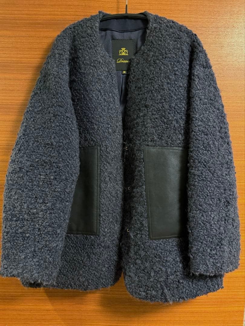 DRAWER 24FW レザーポケットジャケット　ネイビー36