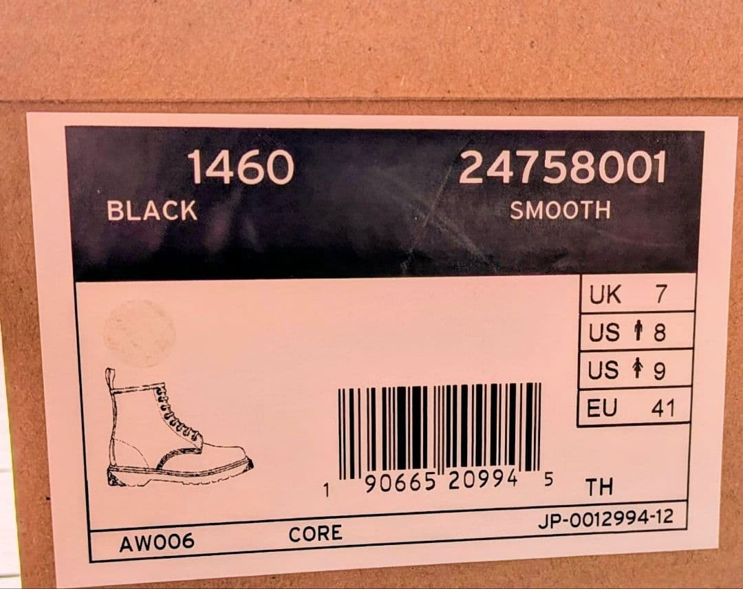 ドクターマーチン 1460 ホワイトステ ッチ 8ホール UK7