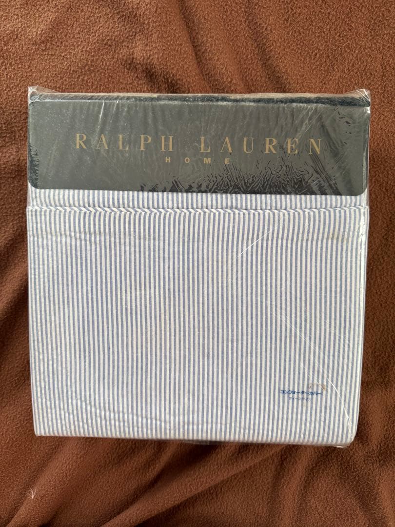 Ralph Lauren Q ラルフローレン、掛け布団カバー、ストライプ、ブルー