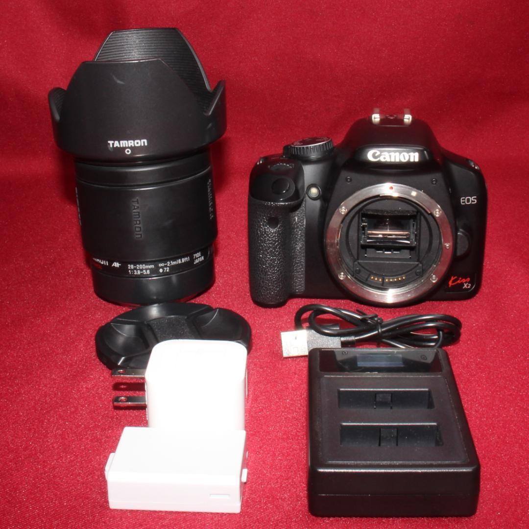 ❤️スマホに転送セット付き❤️Canon Kiss X2 中望遠レンズセット❤️