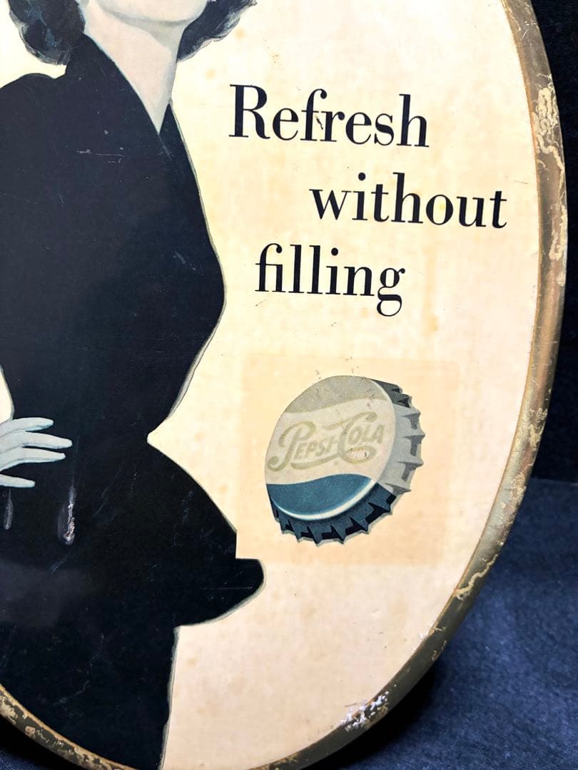 ペプシコーラ　オーバル型看板　ビンテージ　コカコーラ　昭和レトロ　アメリカン雑貨