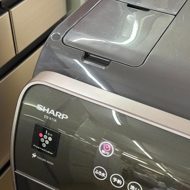 地域限定送料無料　超美品 SHARP シャープ ドラム式洗濯乾燥機ES-X11A