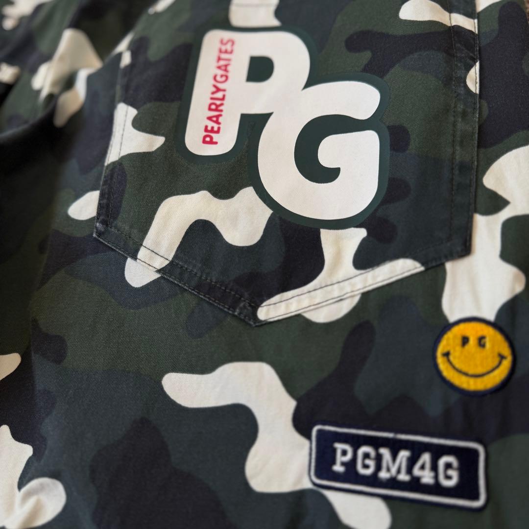 美品　パーリーゲイツ　パンツ　迷彩　黒　白　緑　カーキ　M〜L相当　カモ柄　4