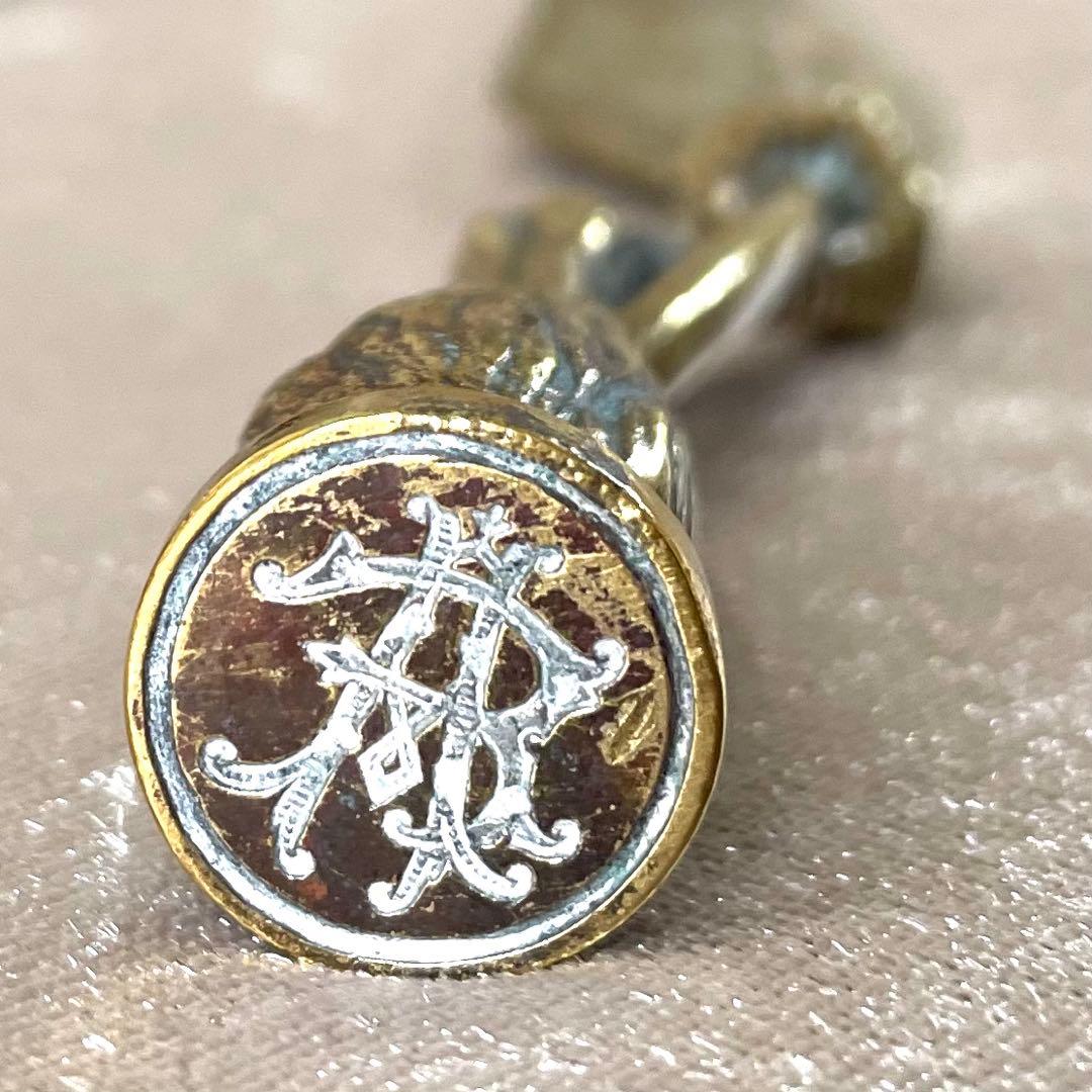 【アンティーク】真鍮製ペーパーナイフ　シーリングスタンプ付き