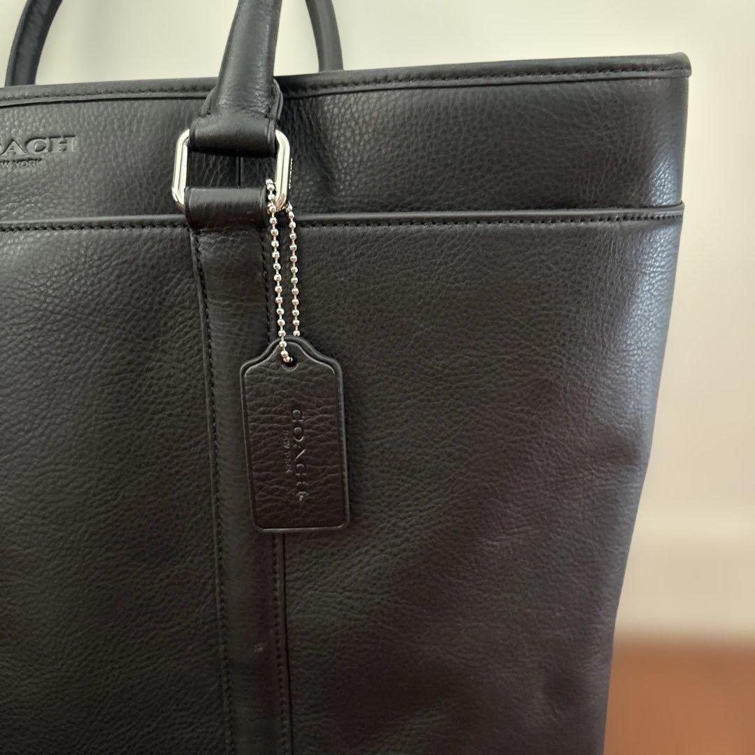 コーチ　COACH 黒レザー　メンズ　ビジネス　バック