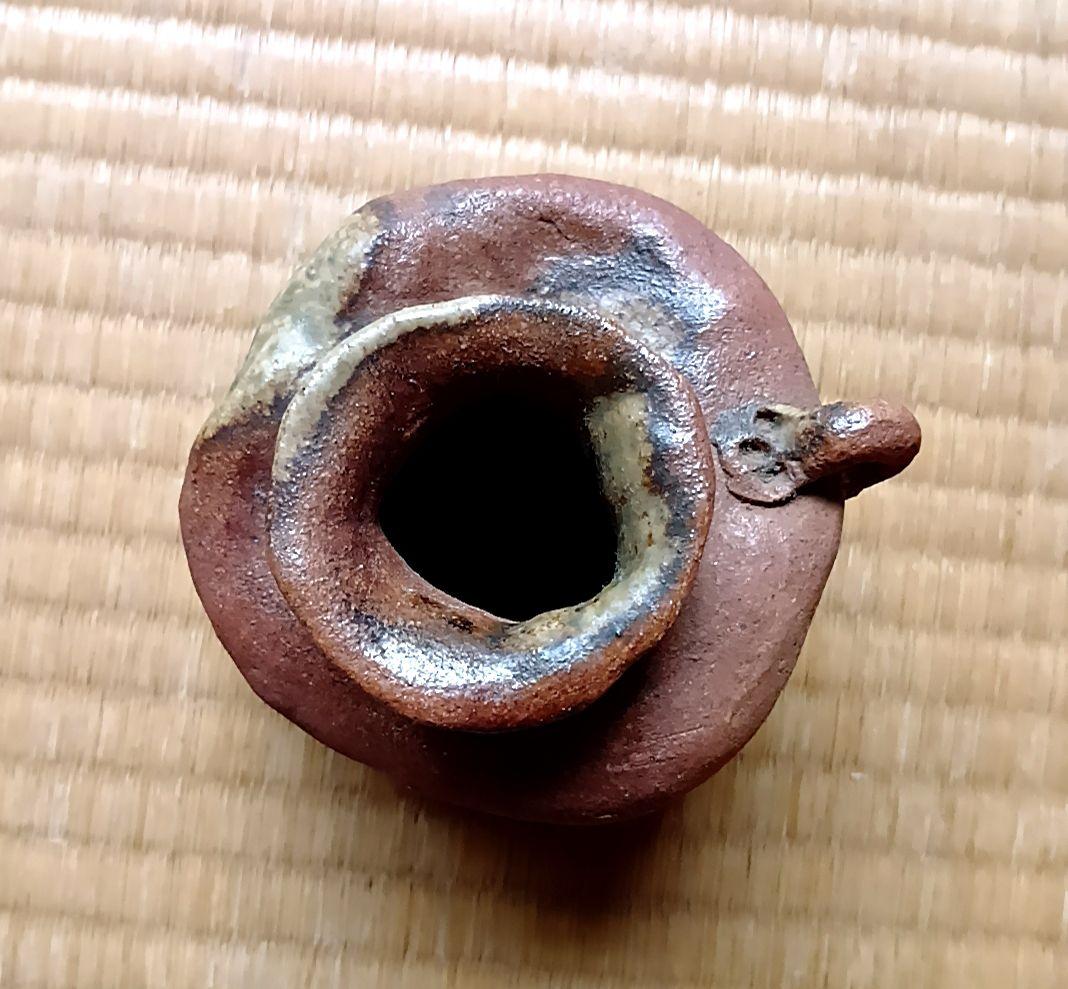 骨董品　徳利　花入　花瓶　異形　へこみ　落款【坂】　備前焼　信楽焼　陶芸