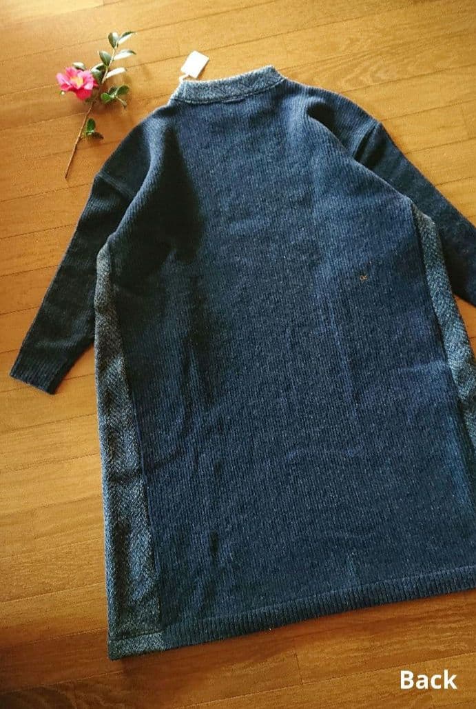 45R☆シェットランドニットツイードのドレス/ネイビー♪