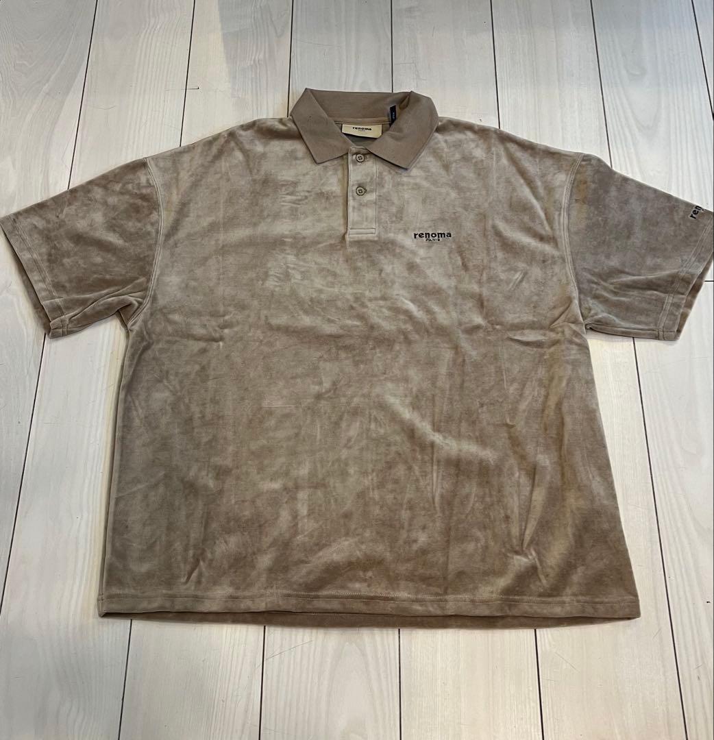 【希少】renomaレノマ ベロアセットアップ 半袖ポロシャツＬ＆ハーフパンツＭ