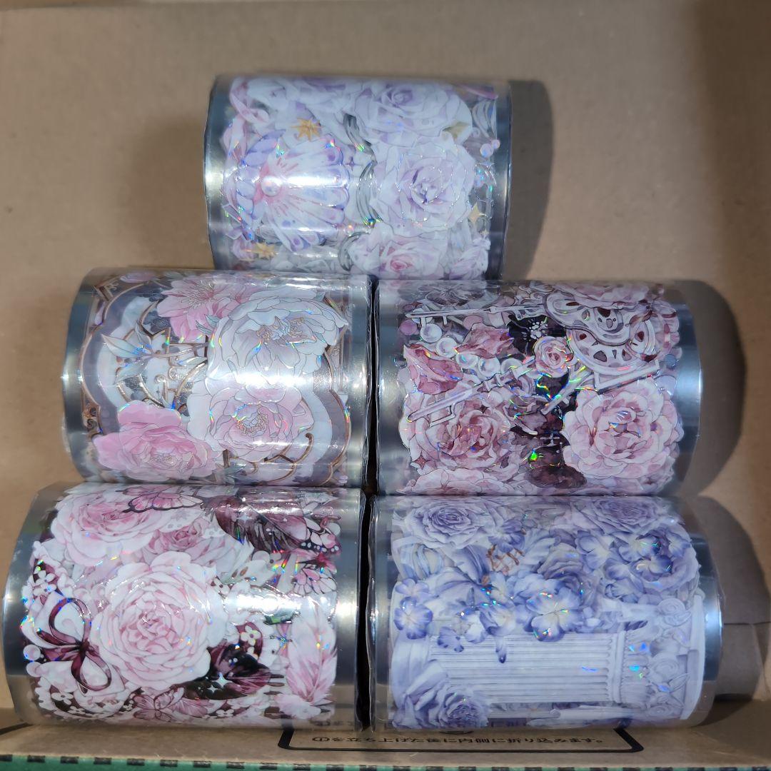 海外マスキングテープ　薔薇　花　巻き売り　装飾マステ　海外マステ