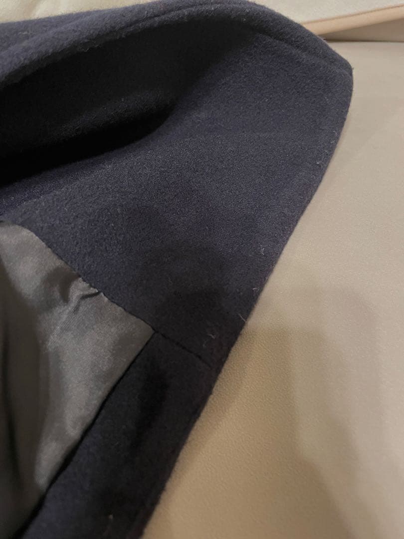 ★お値下げ　尾州ウールスーパー100モッサPコート　36 ネイビー