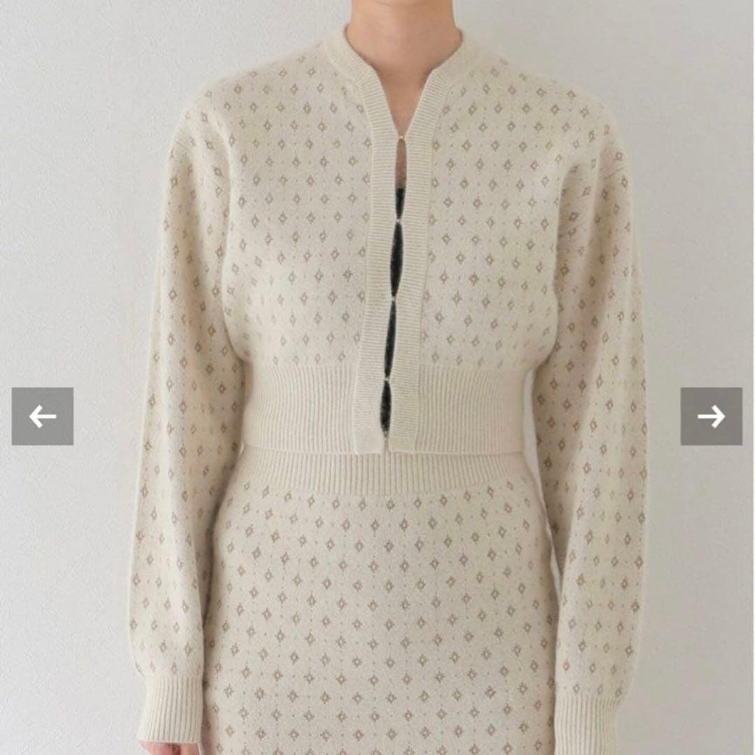 petite LULU ラメジャガードカーディガン