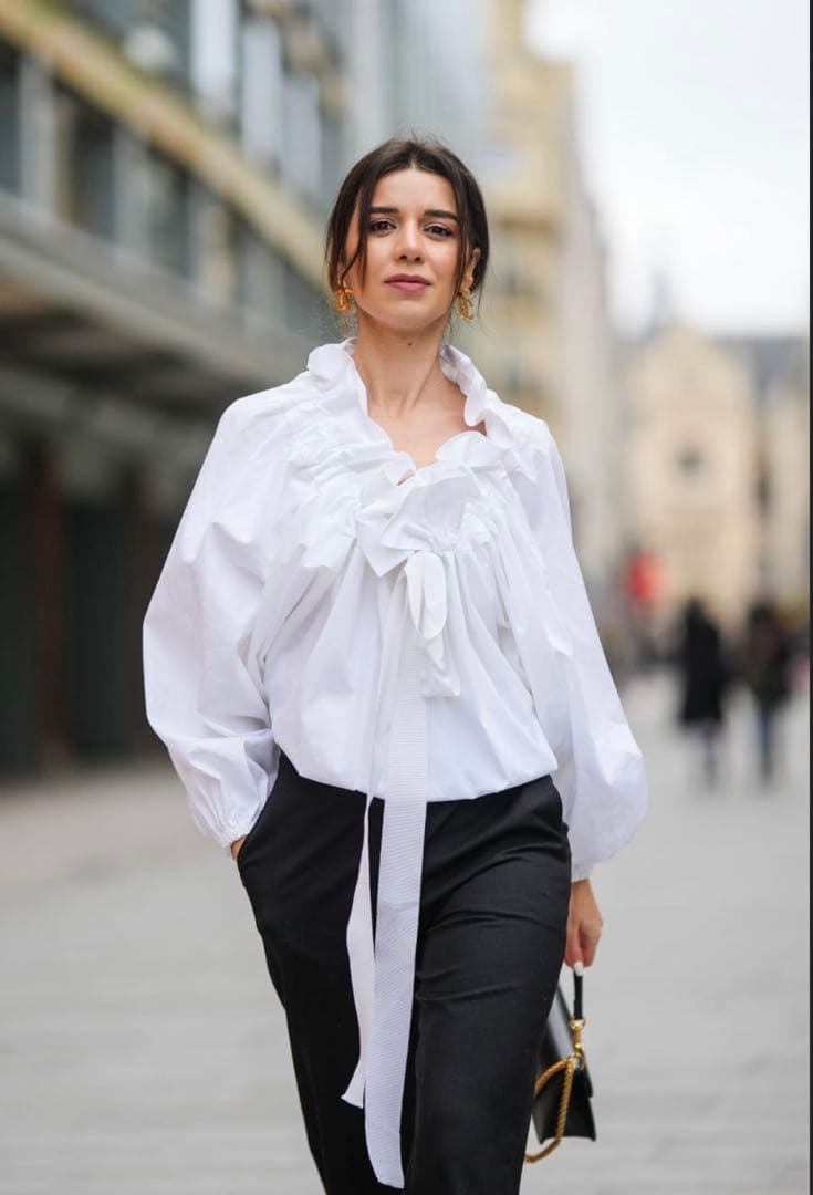 patou リボンギャザーブラウス　パトゥ