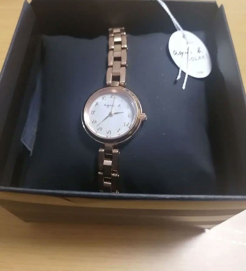 数回使用 agnes b. marcello ソーラータイプ ピンクゴールド