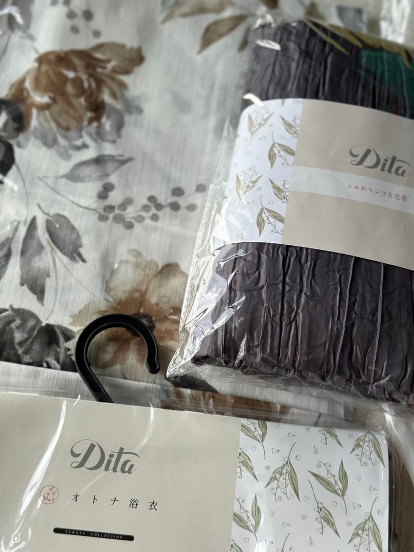 花柄 浴衣・帯・靴・着付け本付き　5点セット