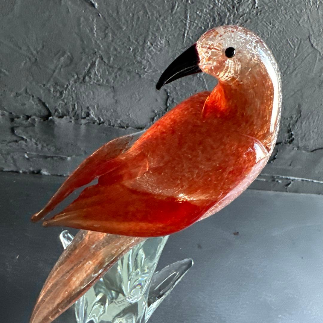 瞬間お値下げ‼️すごい存在感！イタリア製ムラーノガラス　フォルミア社製オウム置物