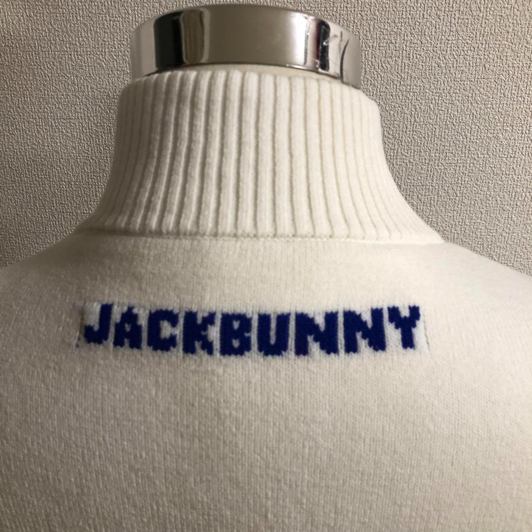 ジャックバニー ダブルジップ ニット ジャケット 裏地付 ホワイト サイズ5