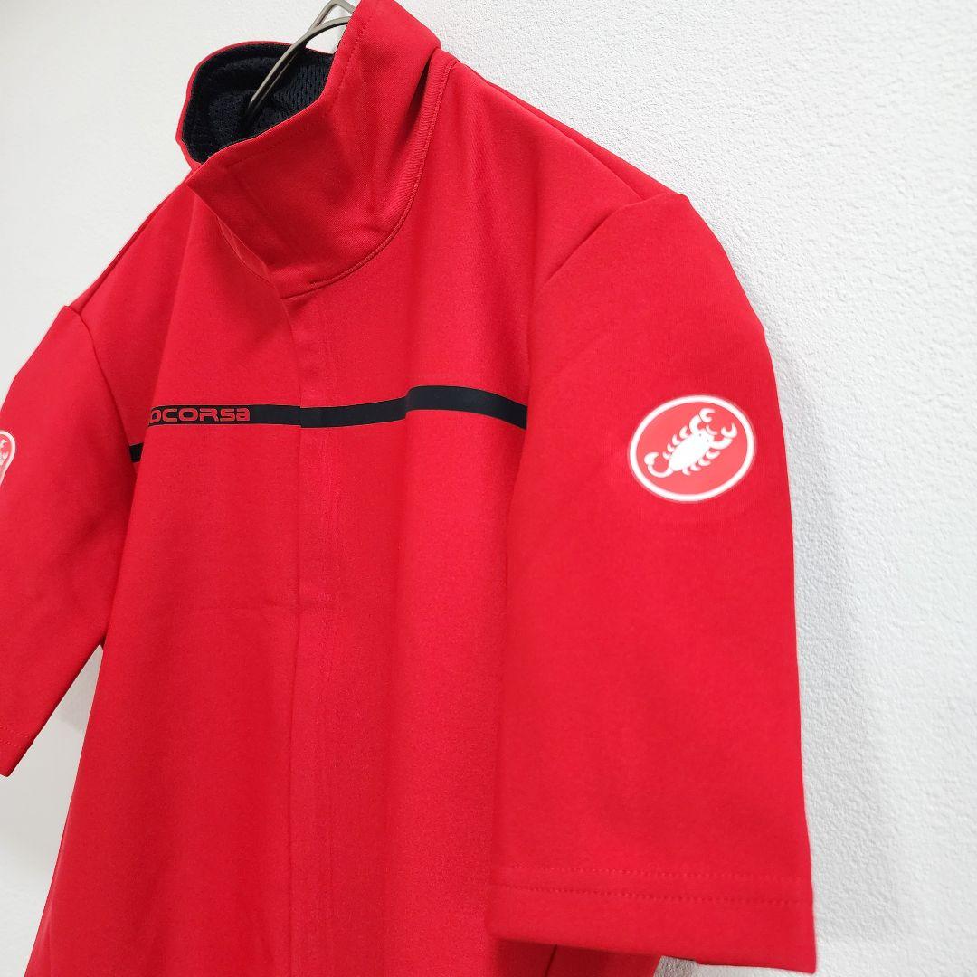 カステリ サイクルジャージ ゴアウインドストッパー ROSSOCORSA レッド