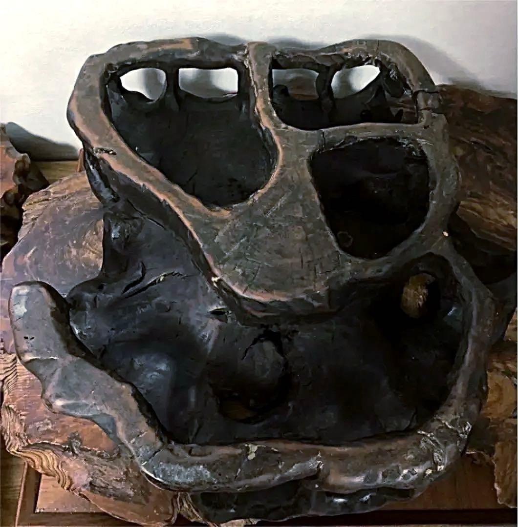 花台 香台 盆栽台 根卓彫り 天然無垢 一刀彫り 44㎝