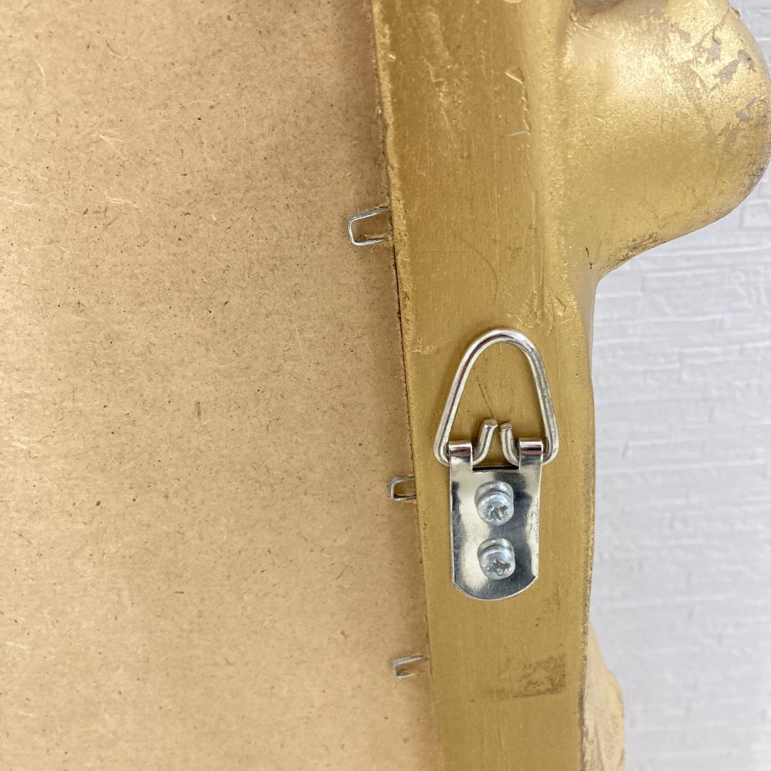 ゴールド　アンティーク調　ウォールミラー　壁掛け鏡　レリーフ　彫刻