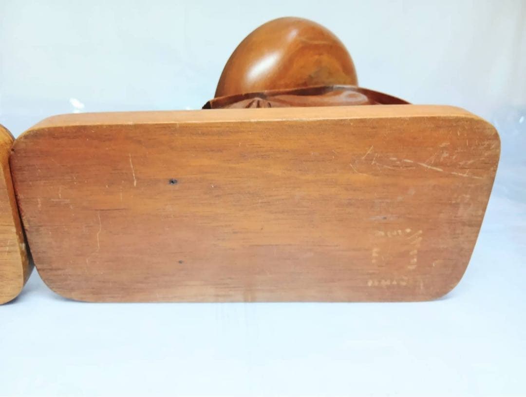 天然木　木彫　彫刻　ブックエンド　ビンテージ　メキシコ　置物　インテリア　骨董