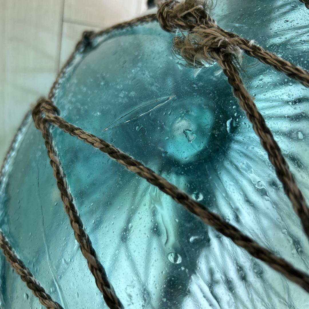 48センチ特大美　ガラス玉　浮き玉　吊り下げ　自立で立つ　置物　インテリア　漁具