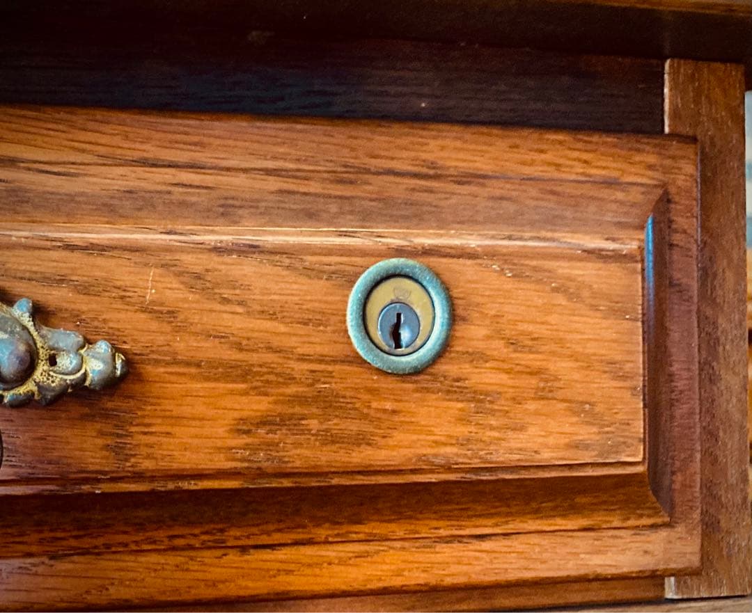 カリモク　両袖机　コロニアル