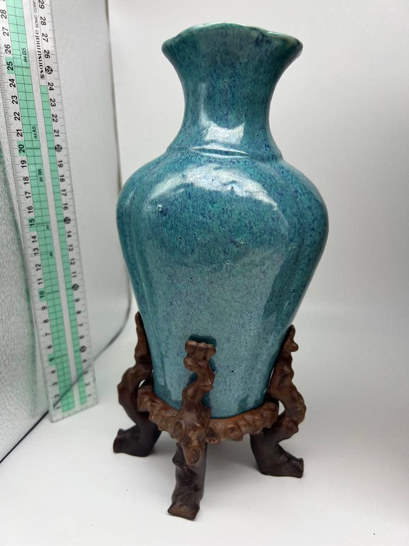 中国大清雍正爐鈞釉梅瓶唐物古美術品　江戸アンティーク骨董コレクション青磁