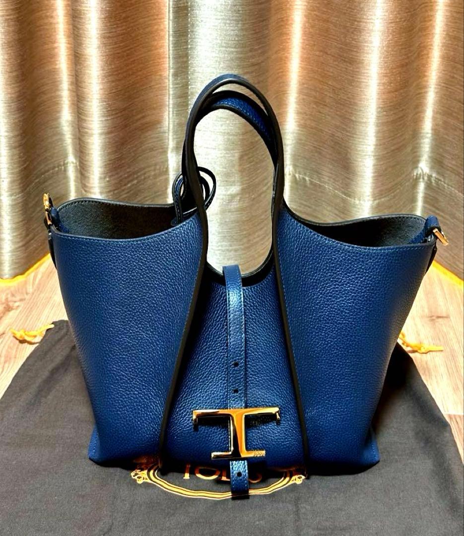 Tタイムレス　レザーショルダーバック ミニ ブルー未使用新品
