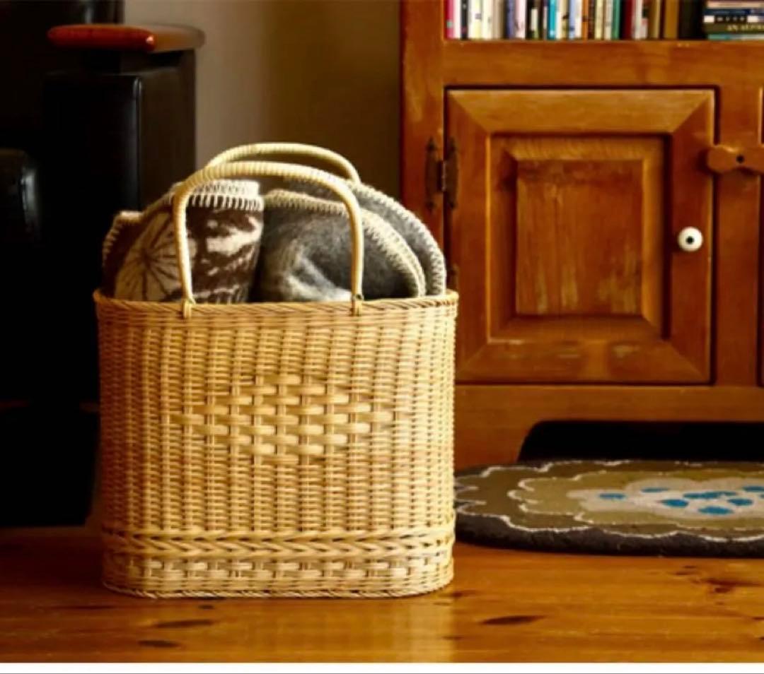 松野屋　籐の手提げ　かご